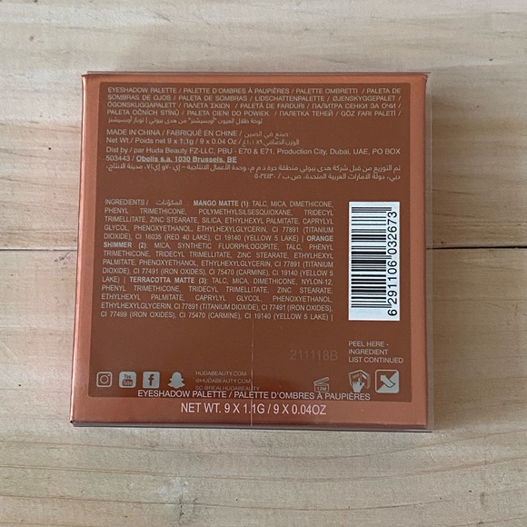 Huda Beauty Topaz Obsessions Brown Orange Eyeshadow Palette NEW - Picture 3 of 7